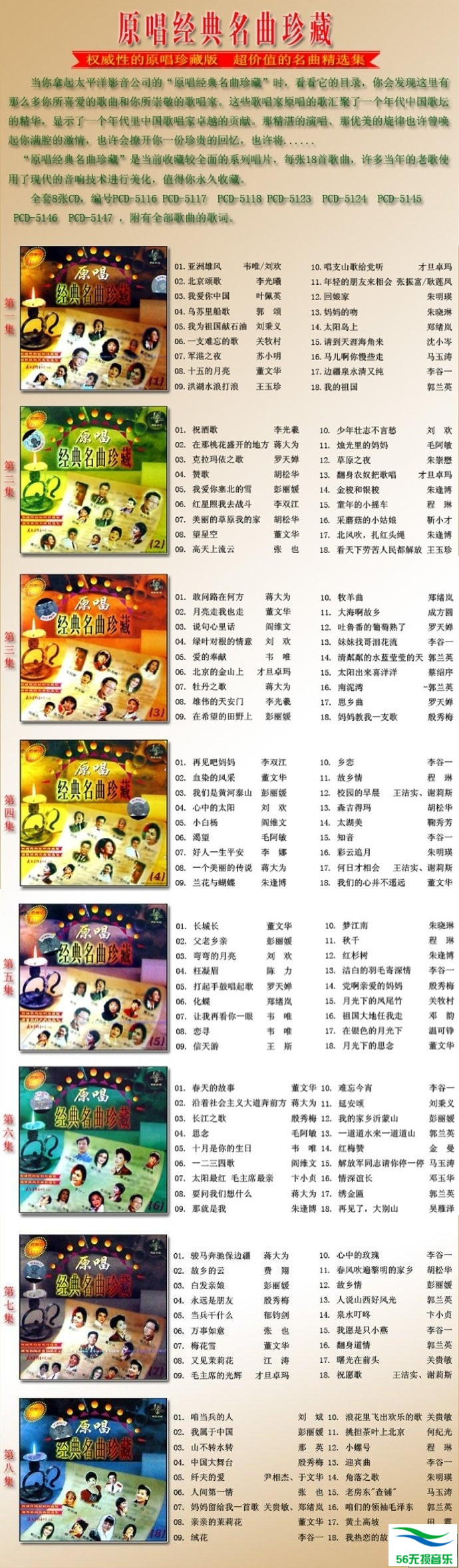 群星 – 《原唱经典名曲珍藏 专辑8CD》国语老歌怀旧精选[WAV 无损]免费下载